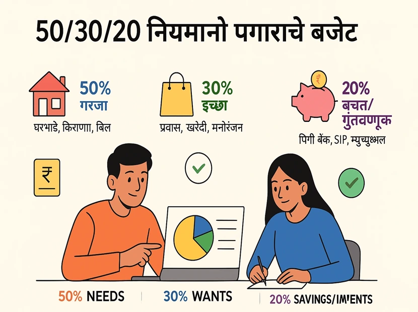 "50/30/20 नियमाने पगाराचे बजेट"