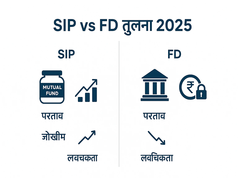 SIP vs Fixed Deposit Comparison 2025 in Marathi