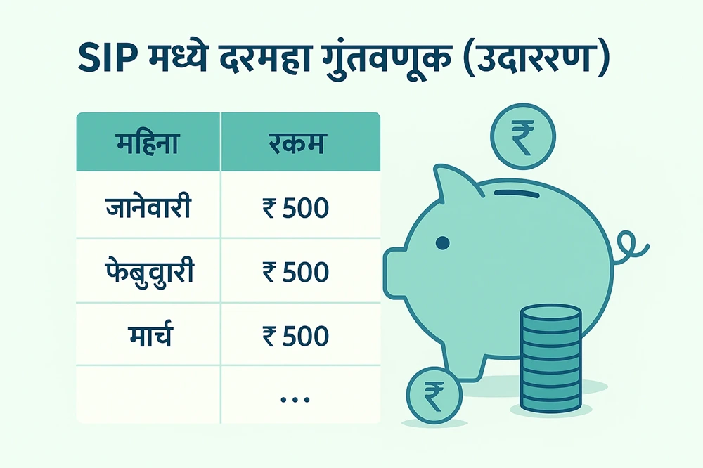 SIP मध्ये दरमहा गुंतवणूक उदाहरण मराठीत