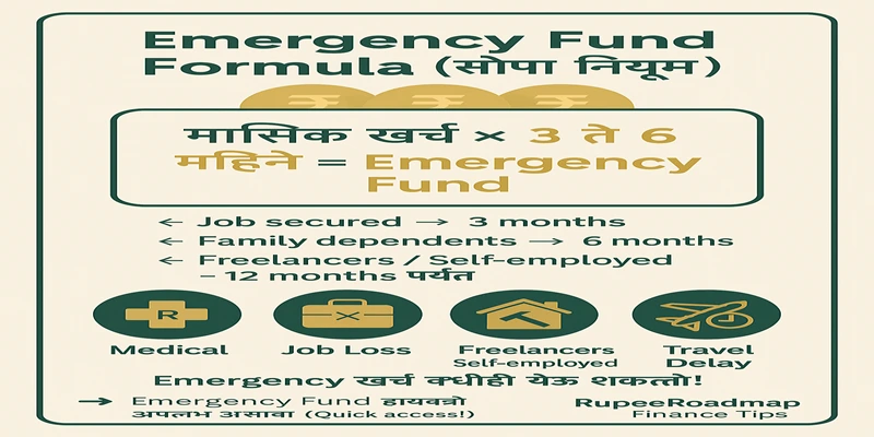 मासिक खर्च × 3 ते 6 – Emergency Fund काढण्याचा फॉर्म्युला