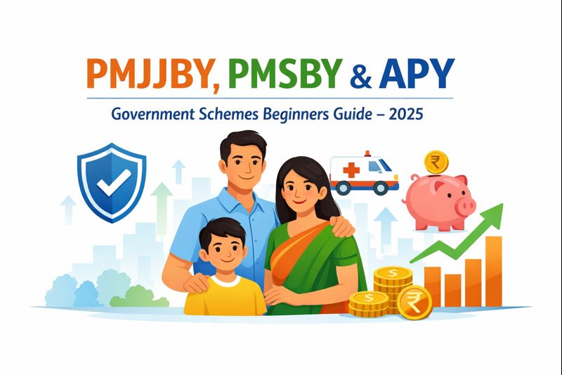 PMJJBY, PMSBY आणि APY Government Schemes Beginners Guide 2025