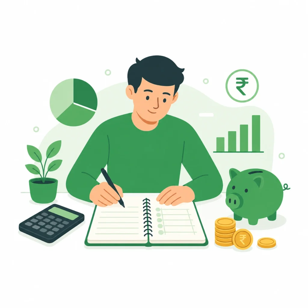 Investment growth illustration with rising chart and coins