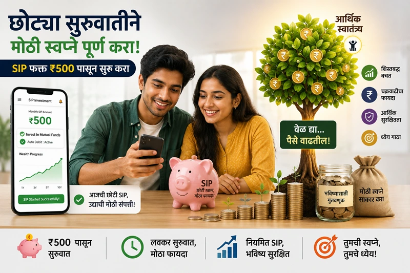 ₹500 SIP investment using smartphone app