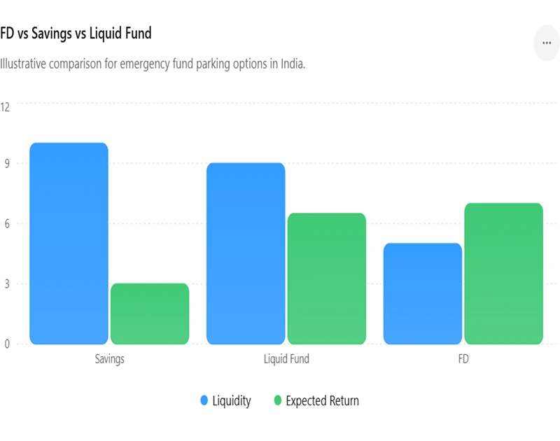 FD vs Savings vs Liquid Fund तुलना