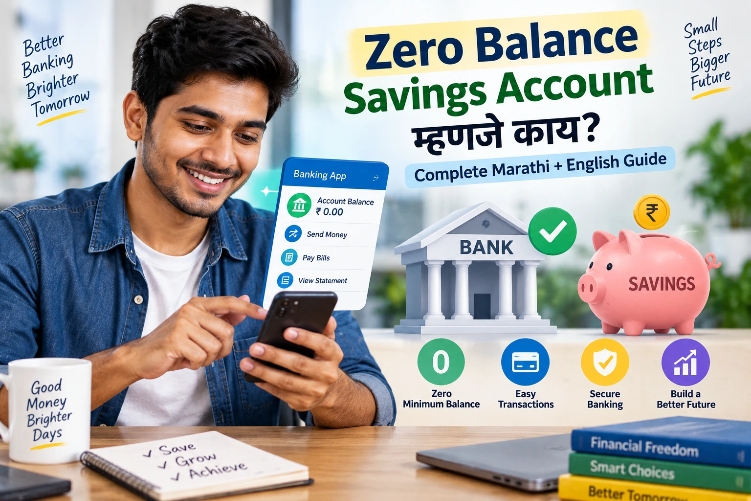 Zero Balance Savings Account म्हणजे काय Digital banking guide in Marathi