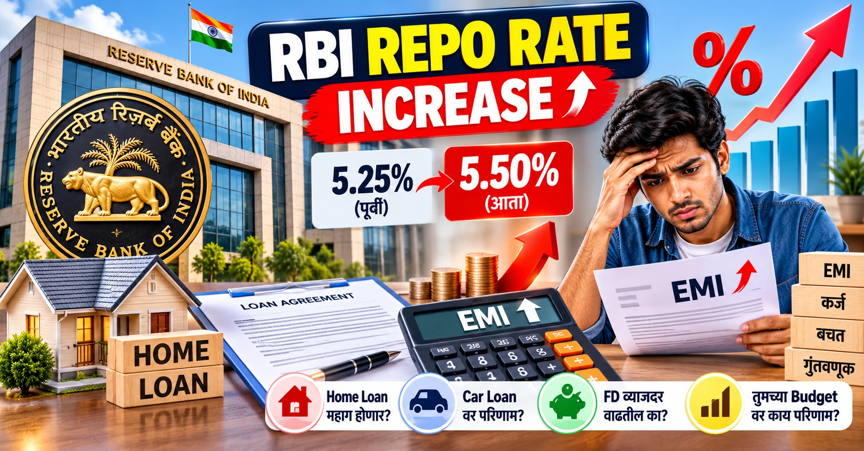 RBI REPO RATE INCREASE 2026 आणि Home Loan EMI वर परिणाम
